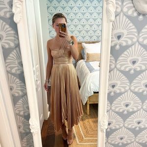 NWT A.L.C ROSE GOLD ONE SHOULDER DRESS